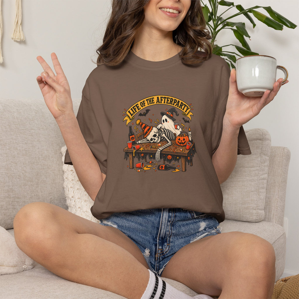 Halloween Skeleton Workshop T-Shirt — "Life in the Aftermath" Graphic Tee
