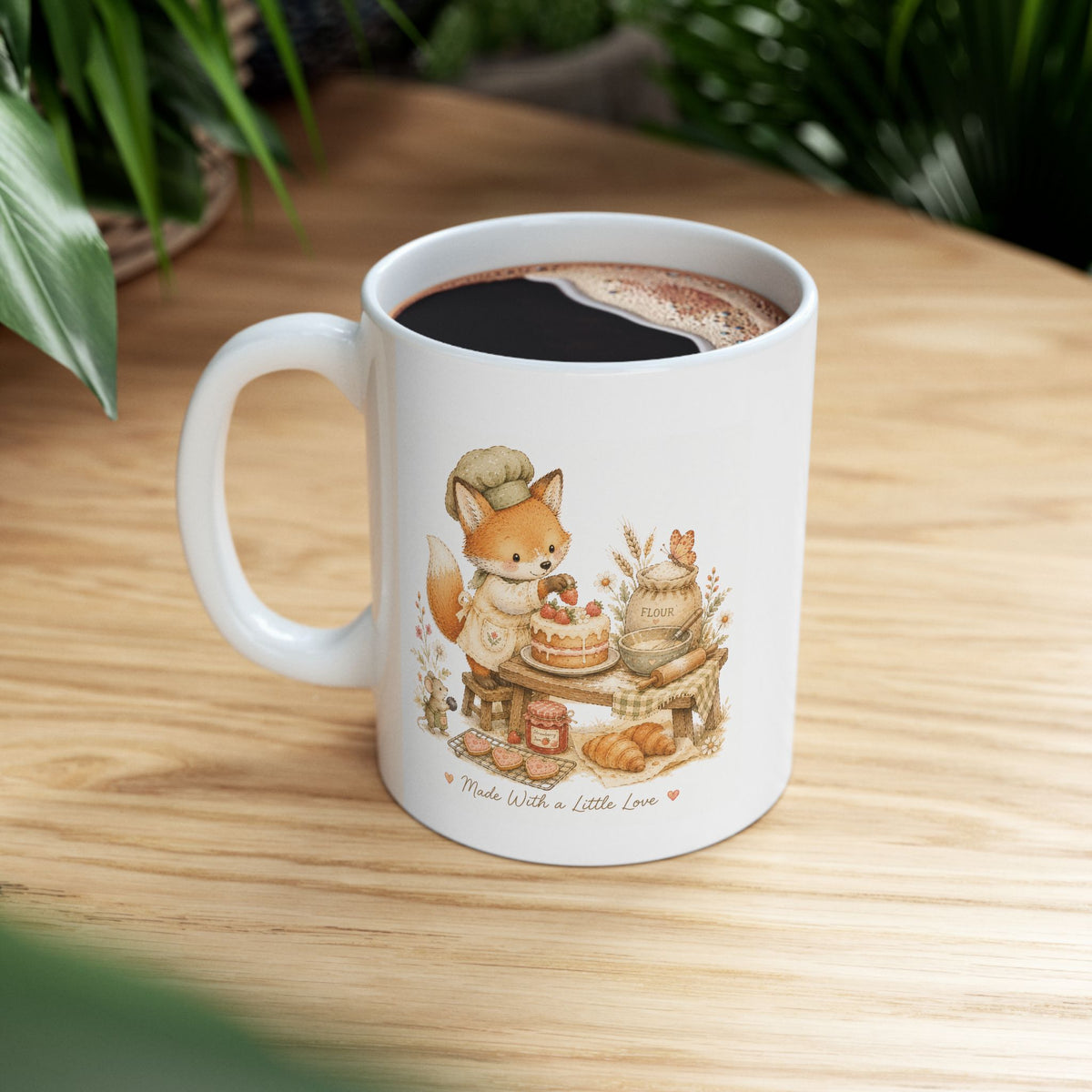 Pastry Fox Mug - Cozy Fall Fox & bakeries (11oz)