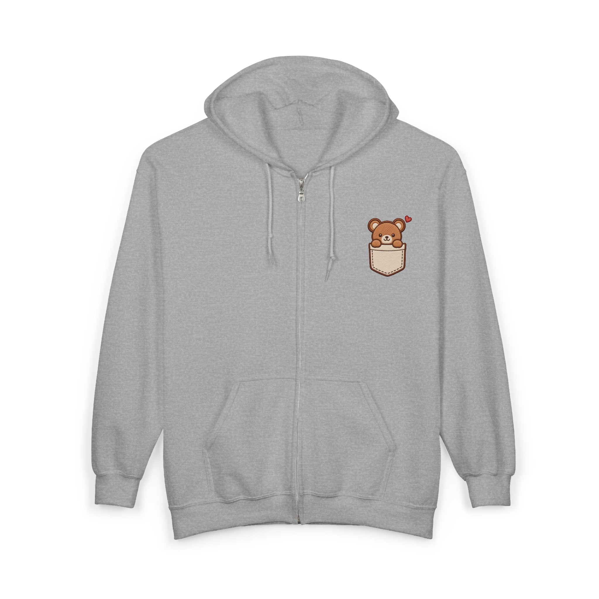 Pocket Hamster Zip Hoodie — Cute Tiny Hamster Peeking Design