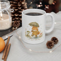 Autumn Woodland Mug — Cute Mushroom & Fox Ceramic Coffee Cup (11oz)