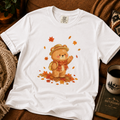 Autumn Teddy Bear T-Shirt — Cute Fall Leaves Graphic Tee