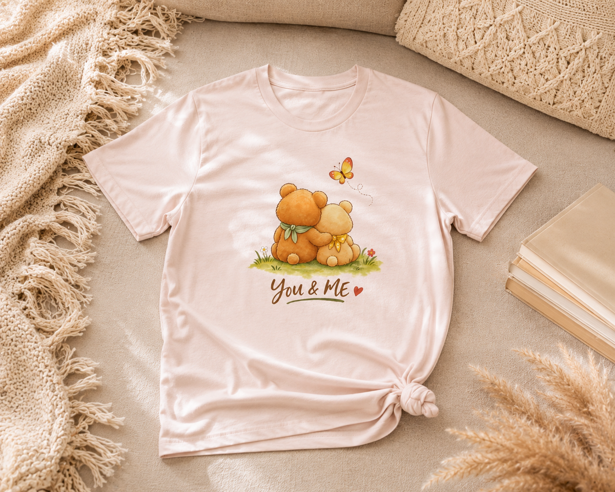 You & Me Bear Couple Tee — Cute Romantic Graphic T-Shirt