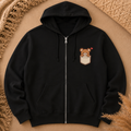 Pocket Hamster Zip Hoodie — Cute Tiny Hamster Peeking Design