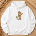 Cute Teddy Bear Hoodie — 'Growing Slowly' Minimal Graphic Sweatshirt