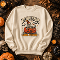 Halloween Sweatshirt "Dead Inside Still Festive" — Skeleton Pumpkin Crewneck