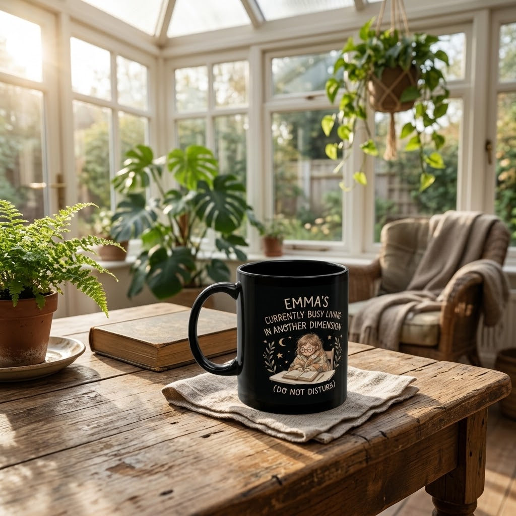 Personalized Busy Living in Another Dimension Coffee Mug