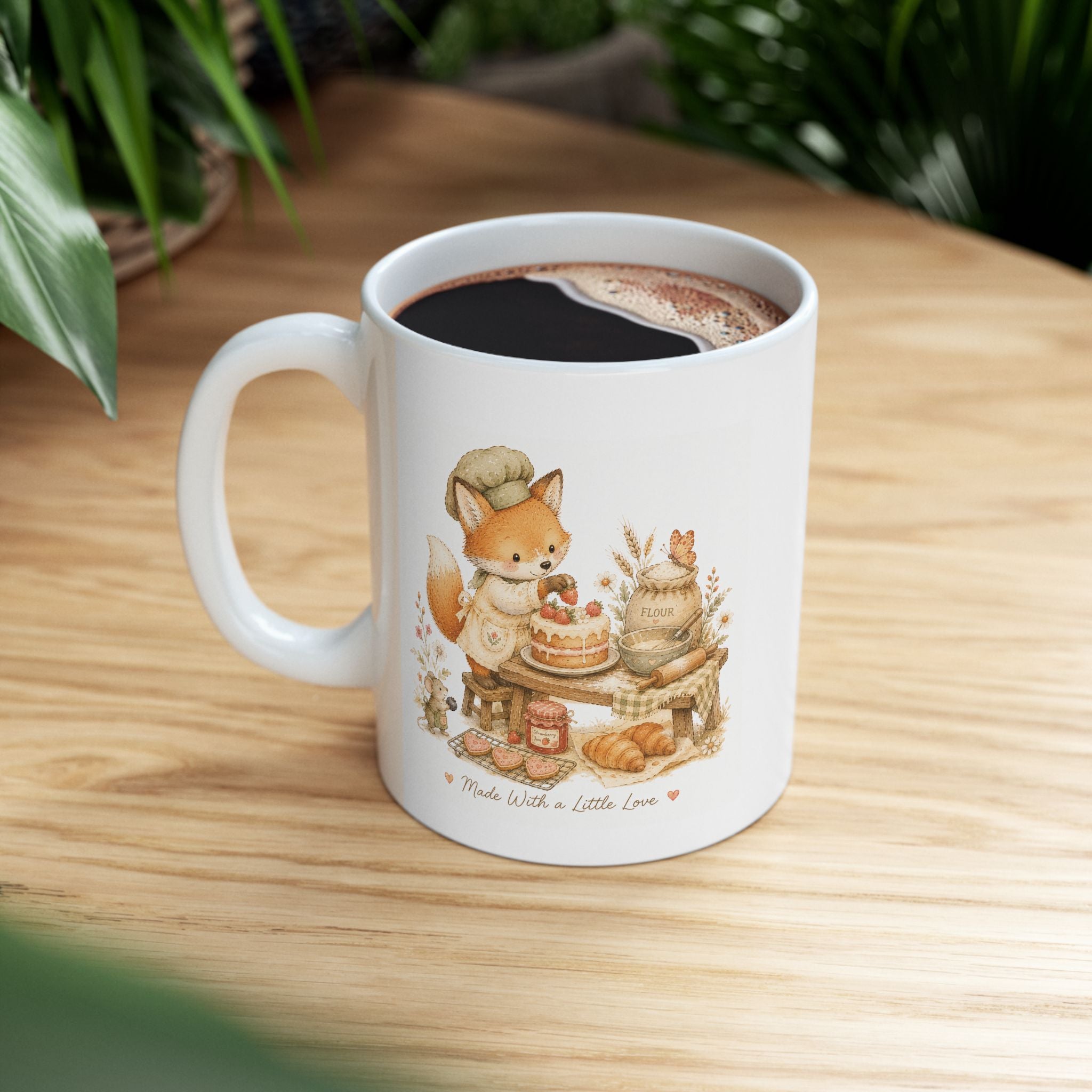 Pastry Fox Mug - Cozy Fall Fox & bakeries (11oz)
