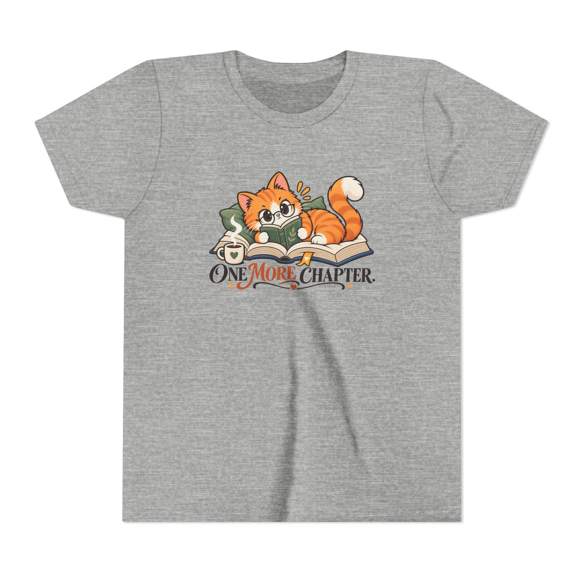Kids "One More Chapter" Cat Reading T‑Shirt